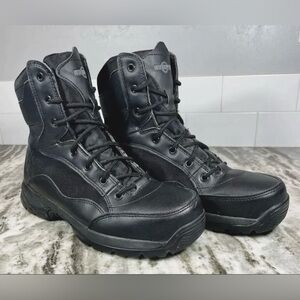 Size 8 - Interceptor Force Men’s Black Leather Tactical Steel Toe Work Boots EUC